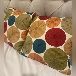 Set of two Colorful Circle Pattern Throw Pillows